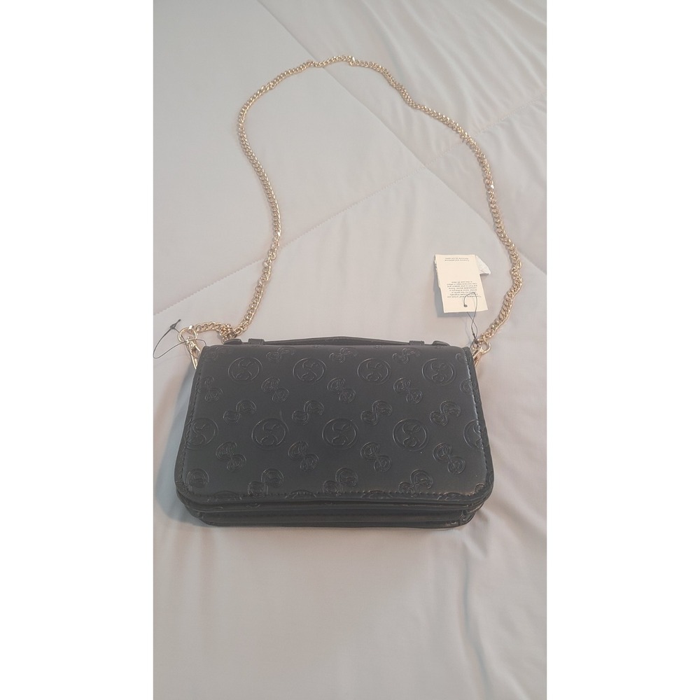 Sam & Libby Women's Sam & Libby Printed Black Clutch / Crossbody‎ Bag NEW.